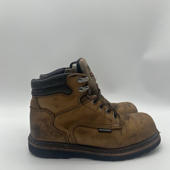 Mens SIze 8.5W Thorogood 804-3236 Brown Waterproof Comp Toe Safety Toe Work Boot - Picture 1 of 9